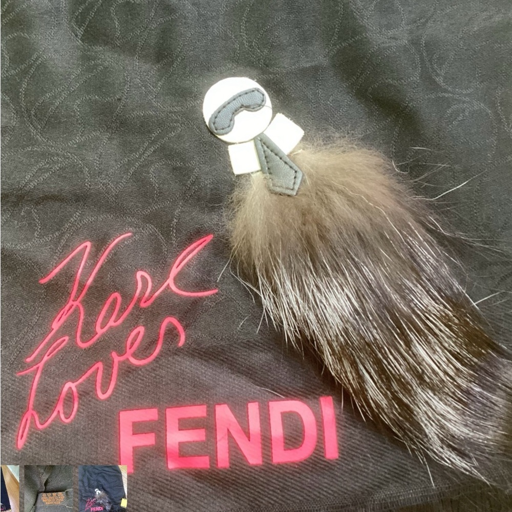 Fendi Black Textured scarf